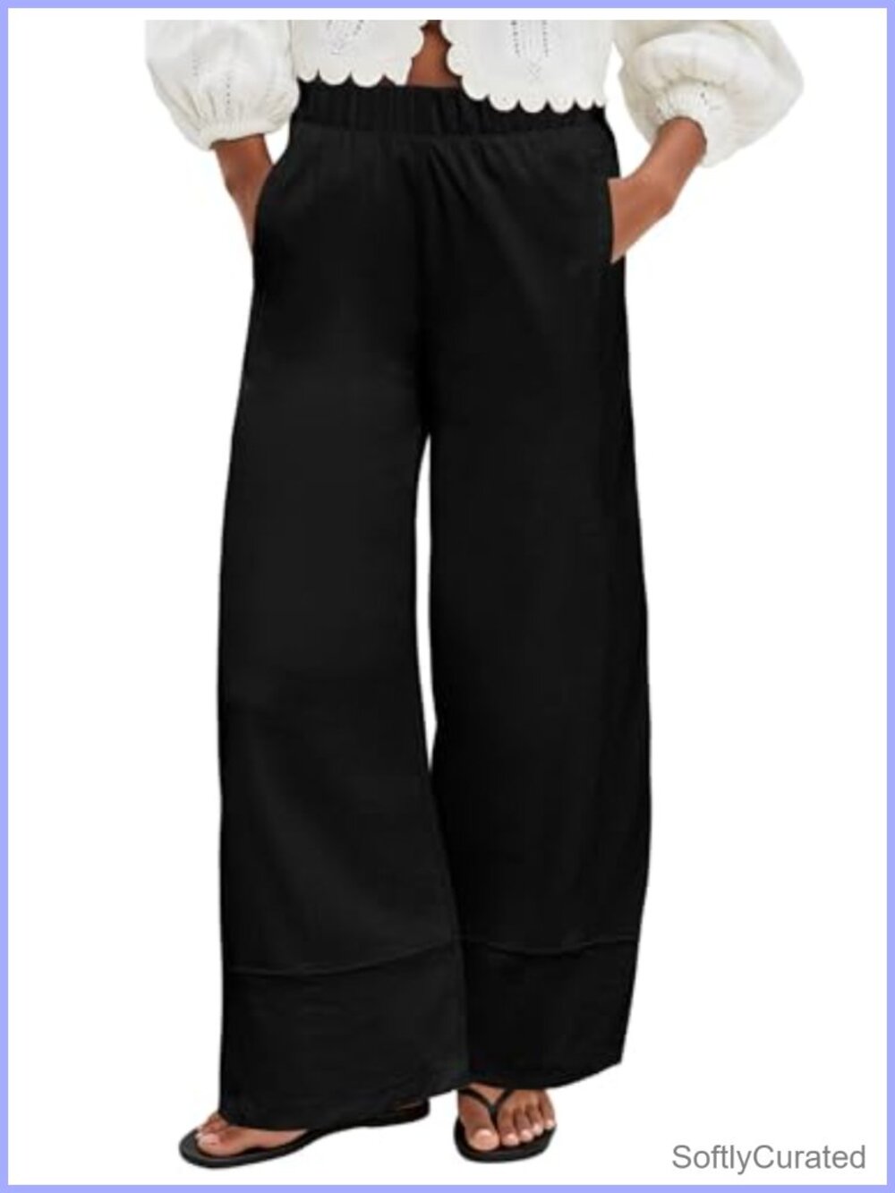 Wide Leg Linen Pants High Waisted Palazzo Pants with Pockets